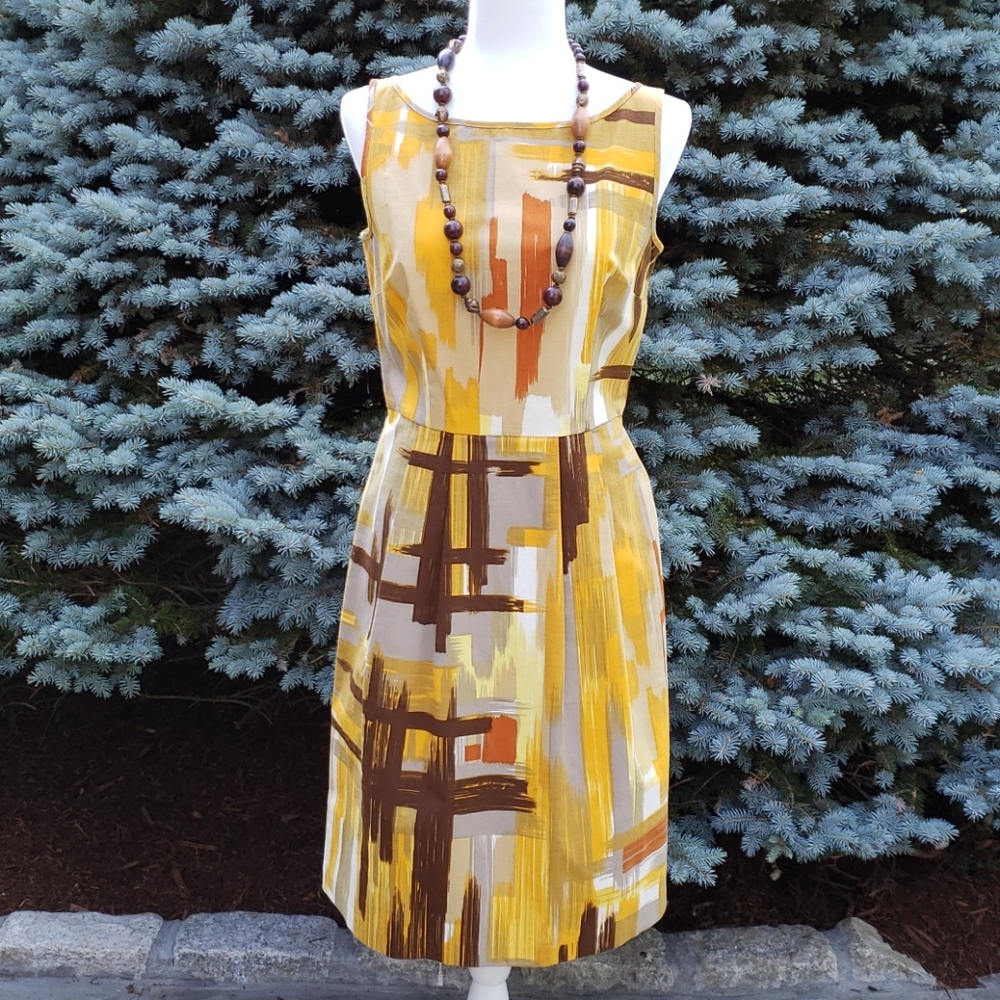 💥HP💥 Tabitha Sun Dress, Size 6, yellow/brown, cotton